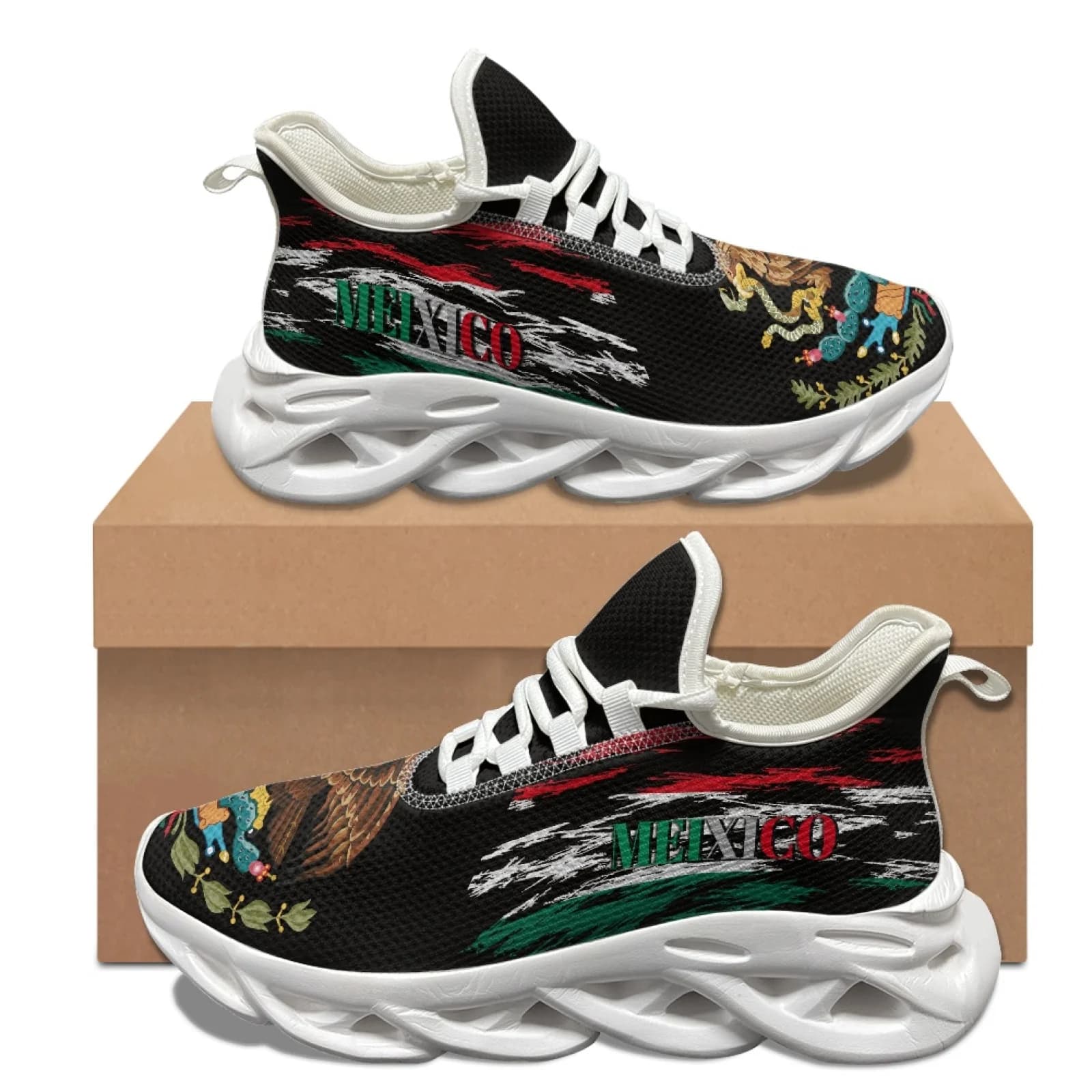 XIXIRIMIDO Mexico Running Shoes Women's Lightweight Sneakers Men's Commuter Shoes Comfortable Breathable Soft High Resilience