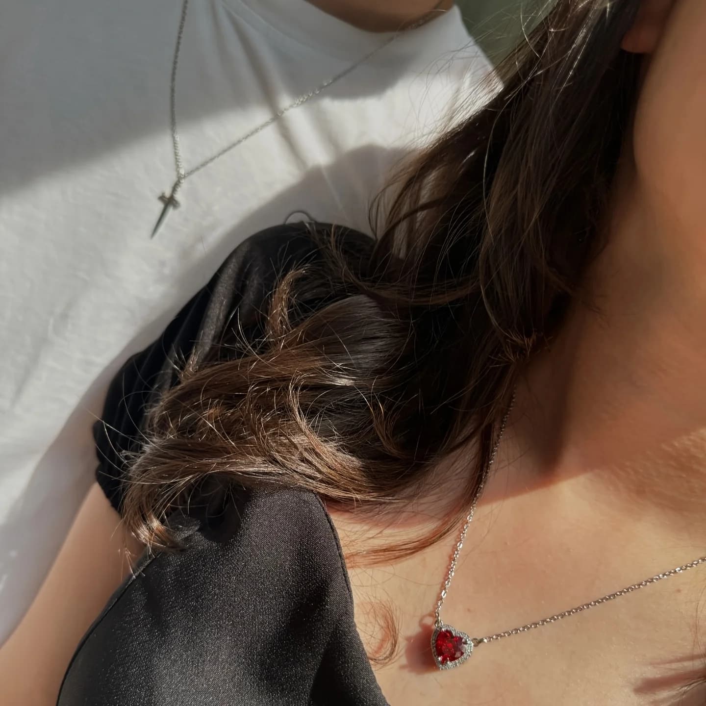 Creative One Arrow Through Beloved Heart Sword Pendant Necklace Double-Layer Love Necklace For Couples Suitable For Daily Gatherings And Parties