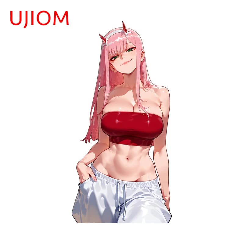 UJIOM Trendy Anime Figura Zero Due Grandi Tette Adesivo da parete Popolare Divertente Occlusione Scratch PVC Decalcomania Armadio Vestibulec Decor