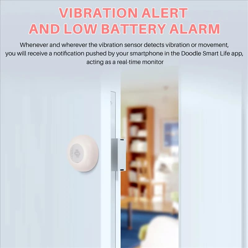 -WSFS Tuya Zigbee Sensore di Vibrazione Smart Home Vibratore Porta Finestra Rottura Rilevatore Antifurto Smart Life APP Protezione di Sicurezza