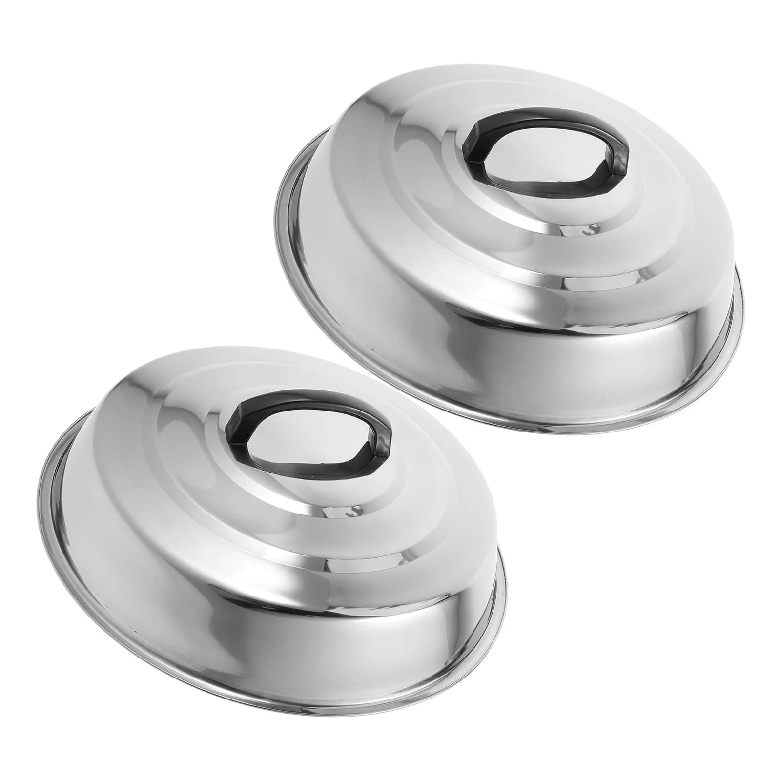 2 Pezzi Coperchio Universale in Acciaio Inossidabile per Wok e Pentole, a Cupola Ispessita Termoisolante, per Padelle, Griglie e per Mantenere il Formaggio Umido