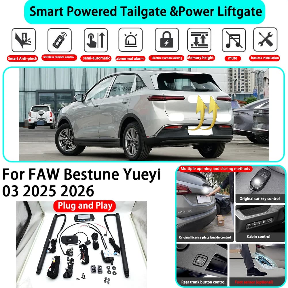 Kit di Sollevamento Elettrico Automatico Intelligente per Portellone Posteriore FAW Bestune Yueyi 03 2025 2026 con Chiusura a Chiave Plug and Play