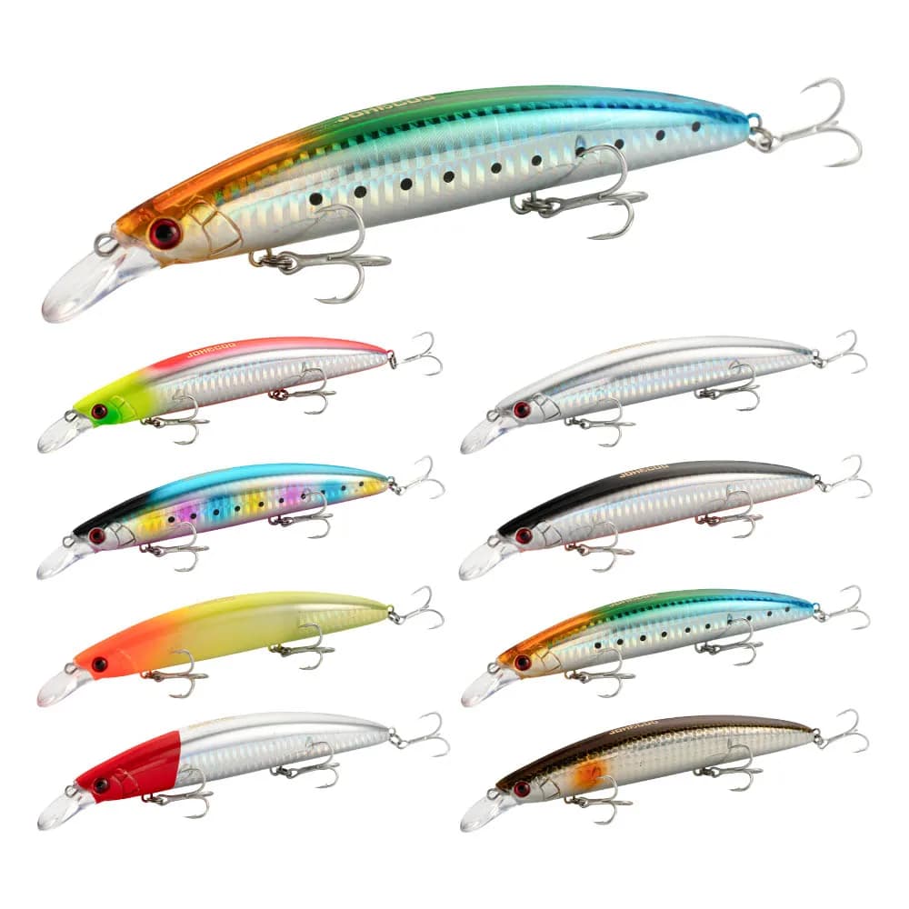 Johncoo Richiamo di Pesca Jerkbait 130mm 23g Galleggiante Wobbler Lancio Lungo Minnow Per Mare Pesce Persico Carpa Luccio