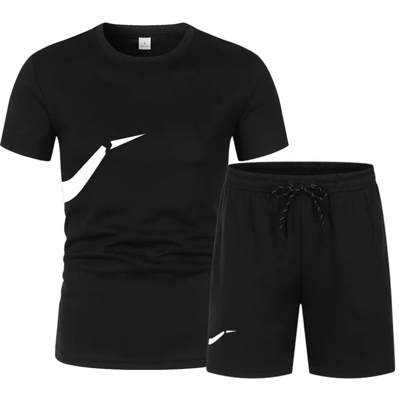 Men's sports suit with 2 pieces fast drying net, casual, for fitness, jogging and training, summer 2024, t-shirts and shorts.