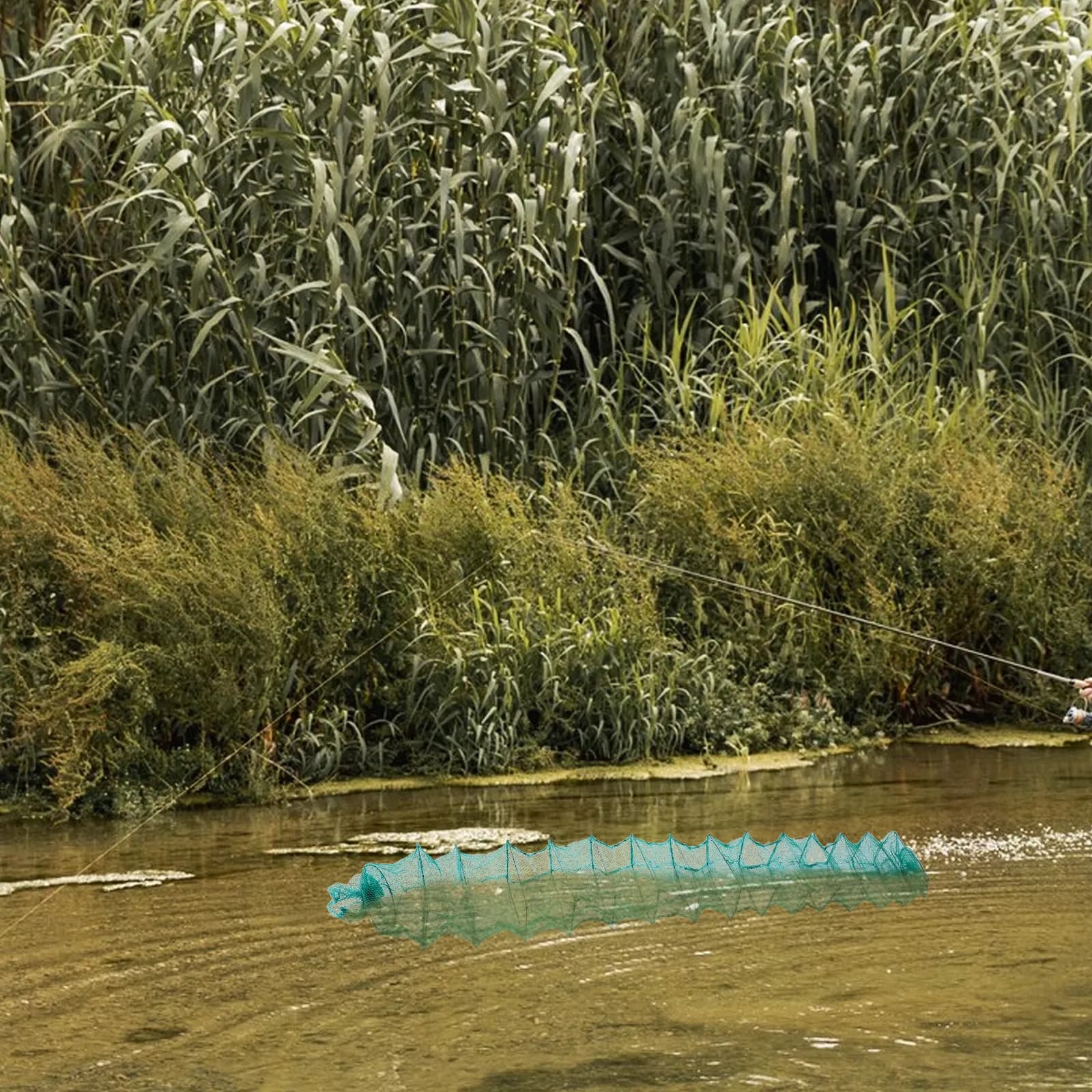 Rete Pieghevole a 16 Sezioni per Catturare Pesci, Granchi e Gamberi, Attrezzatura da Pesca Portatile per Esterni