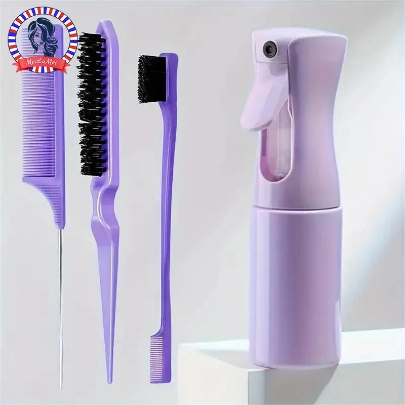 4 pcs/set Hairdresser Tools Set Bottle Spray Combo Rat Coda Stuzzicare Brush for Hair Control Borders for Pettinating Leasing Hair
