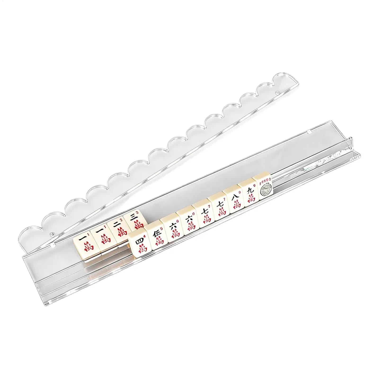 20-Inch Mahjong Rack Acrylic Quick Setup Mahjong Rack For Large Tiles For Players Seniors Hobbyists Game Room Family parties