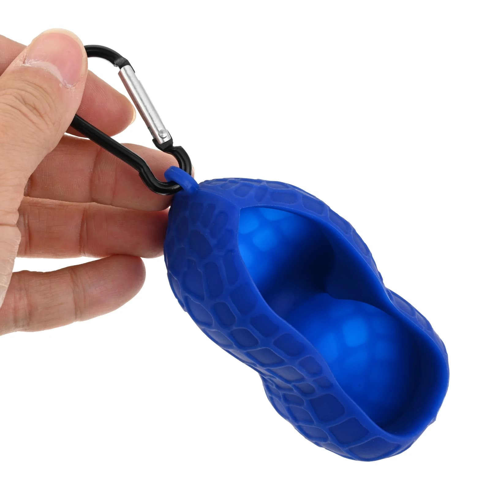 1pc Custodia morbida per palline da golf Custodia protettiva per palline in silicone con gancio a clip Nero/Giallo/Blu 15,3 x 4,5 cm per i golfisti