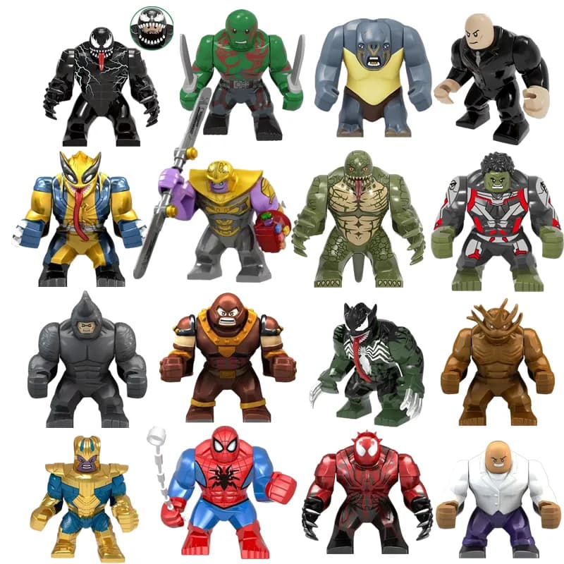Di grandi dimensioni Thanos Thor Capitano Carnage Venom Deadpool Wolverine America Anti-Hulk Nuovo Grande Building Block Figure Giocattolo Per I Bambini