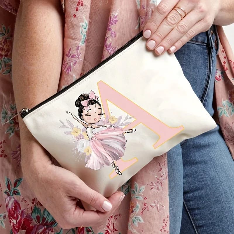 Borse portaoggetti da viaggio con lettere A-Z per ballerine, pochette porta monete da donna, borse per il trucco, beauty case da viaggio