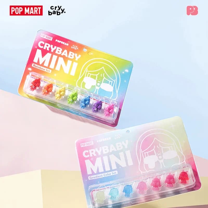 POP MART POP BEAN CRYBABY MINI FIGURE - Rainbow Set / Gradient Color Set Series Blind Box Guess Bag Toys Doll Cute Anime Figure