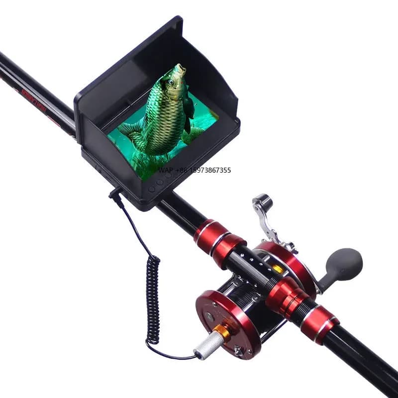 Telecamera Subacquea HD per Pesca con Angolo di Visione di 195 Gradi, Schermo da 5 Pollici, Cavo da 3,6m/4,5m e Mulinello da Pesca