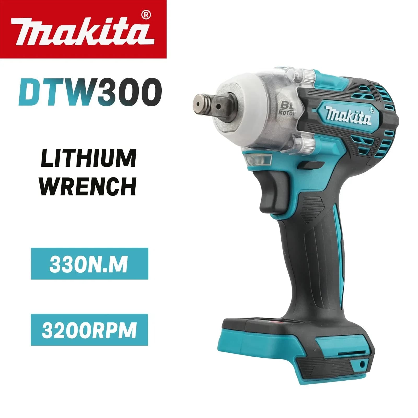 Makita DTW300 18V Brushless Cordless Wrench High Torque Auto Repair Tool Set Lithium-ion Power Wind Cannon for Tire Removal