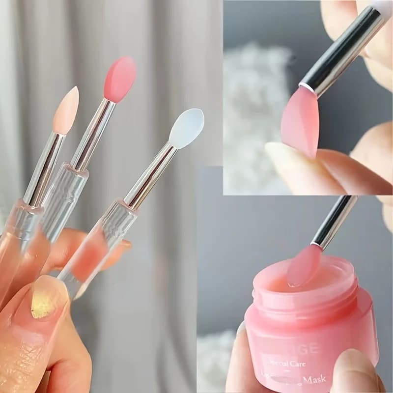 Pennello per labbra a testa tonda da 10 pezzi, pennello per rossetto con coperchio, pennello per correttore portatile, pennello cosmetico di bellezza multifunzione