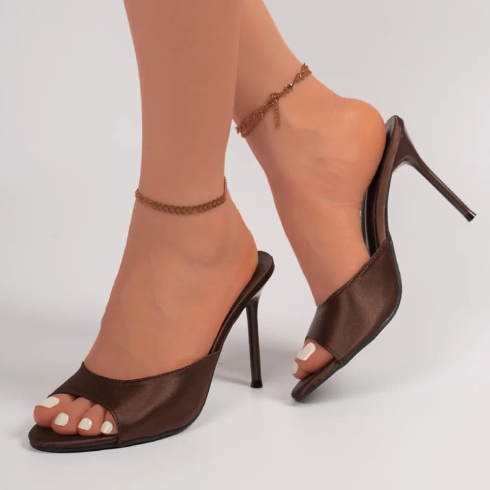 2026 New Summer Women's High Thin Heels Pointed Toes Fashion Slippers Elegant Shoes Sexy Peep Toe Stiletto Sandals Pumps