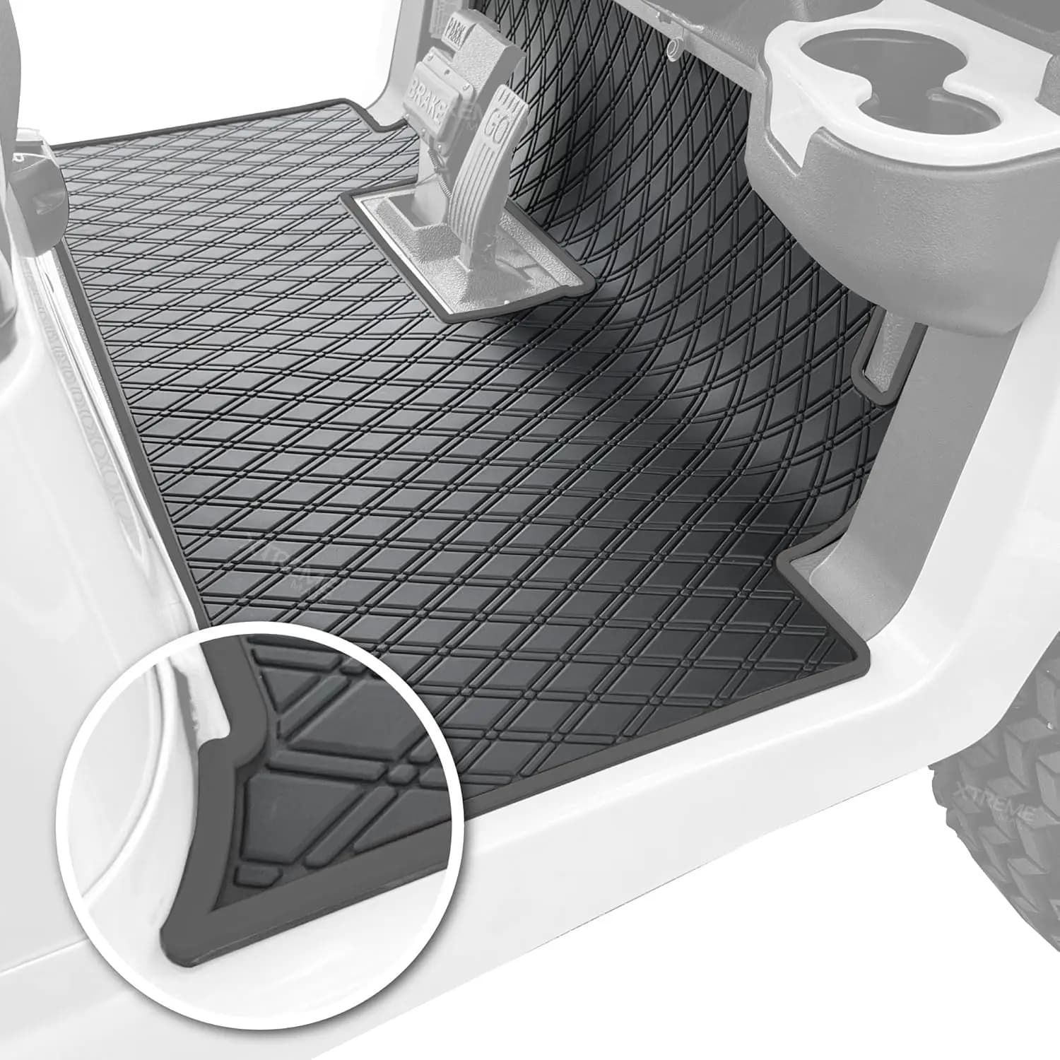 Rubber Floor Mat Compatible with Club Car Precedent (04-25), Onward & Tempo (17-25), Villager & V4L (19-24) Golf Cart Models | F