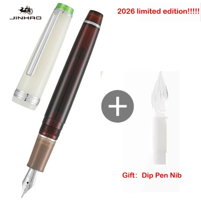 JINHAO 82 Fountain Pen Rose Gold Clip Macaron Color With Glass Pen Tip Set Calligraphy Pen School Office Supplies Stationery