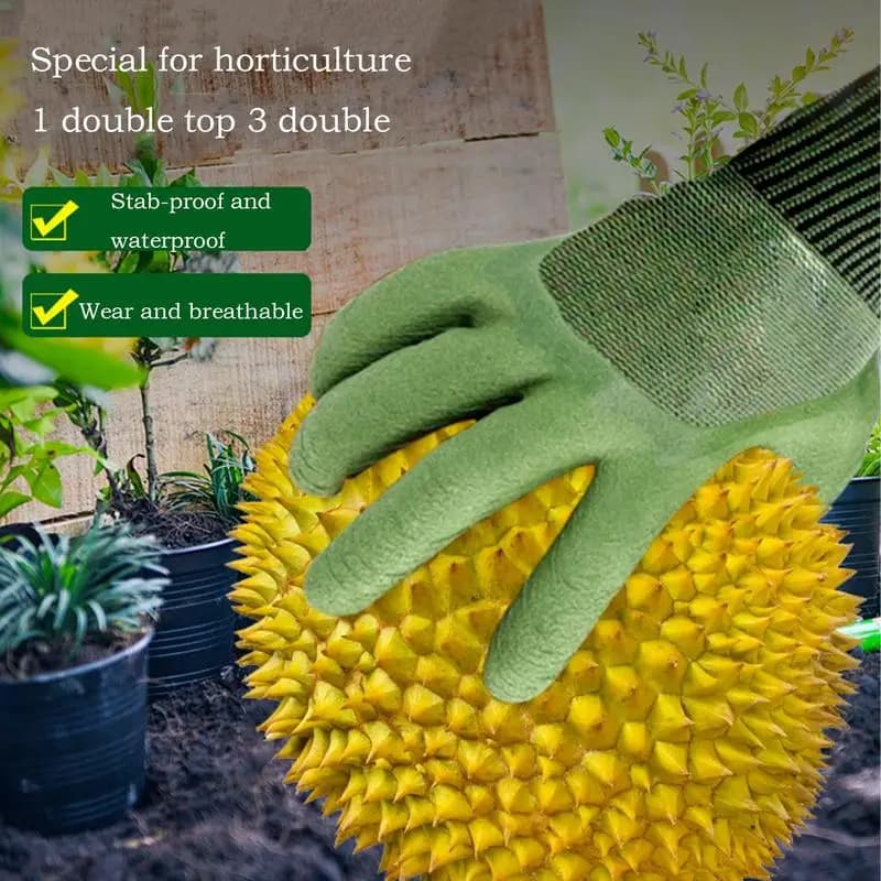 1 paio di guanti da giardinaggio in lattice guanti orticoli impermeabili strumenti in gomma resistenti alla puntura accessori impermeabili a prova di spine
