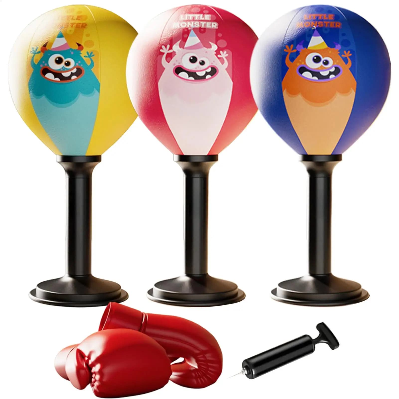 Antistress and Reaction Training Bag, Desk Ball with Super Power Suction Suction Cup, Fun Fitness Toy for Kids and Adults, Home & Office