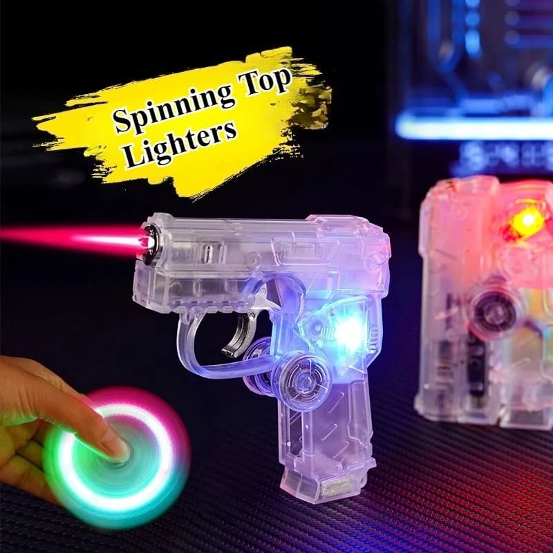 Creativo Fidget Spinner Accendino a gas pieghevole a forma di pistola Accendini butano antivento e ricaricabili Accessorio per sigaretta regalo