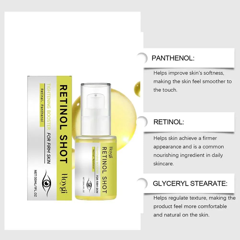 Siero Contorno Occhi Idratante al Retinolo 30ml, Riduce Rughe Sottili, Gonfiore e Occhiaie, Rinfrescante, Levigante, Illuminante, per Tutti i Tipi di Pelle