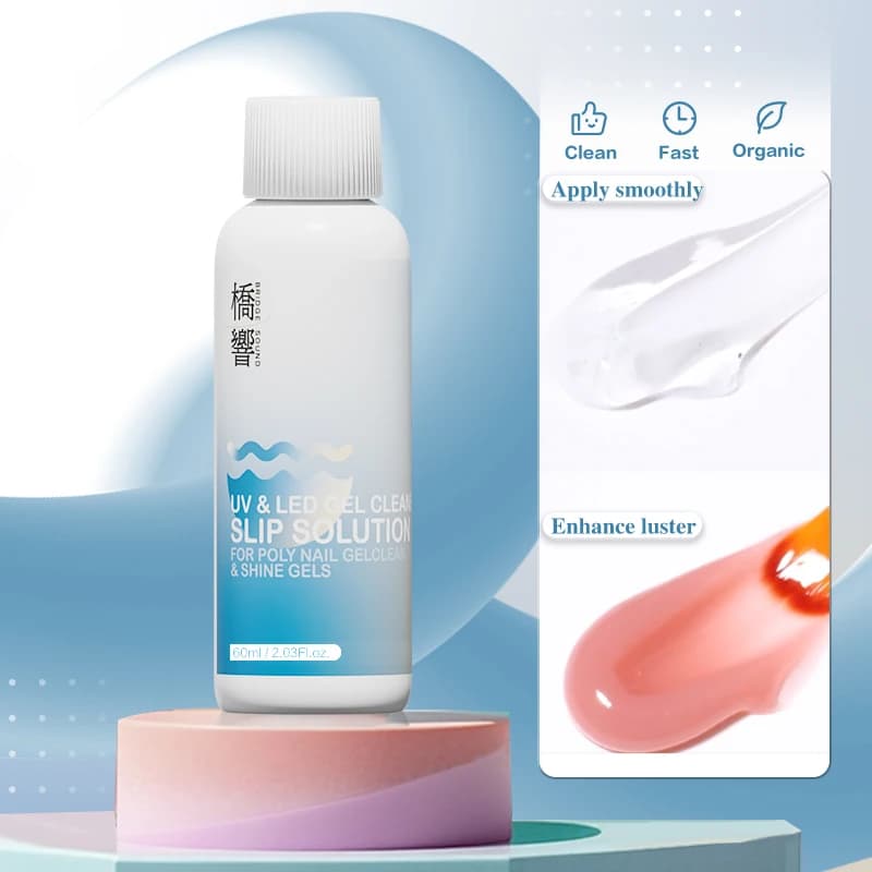 1 solution and nail cleaner in poly gel 2 in 1 -60 ml/2,03 fl.oz Essential tool for nail art and nail polish for perfect extensions