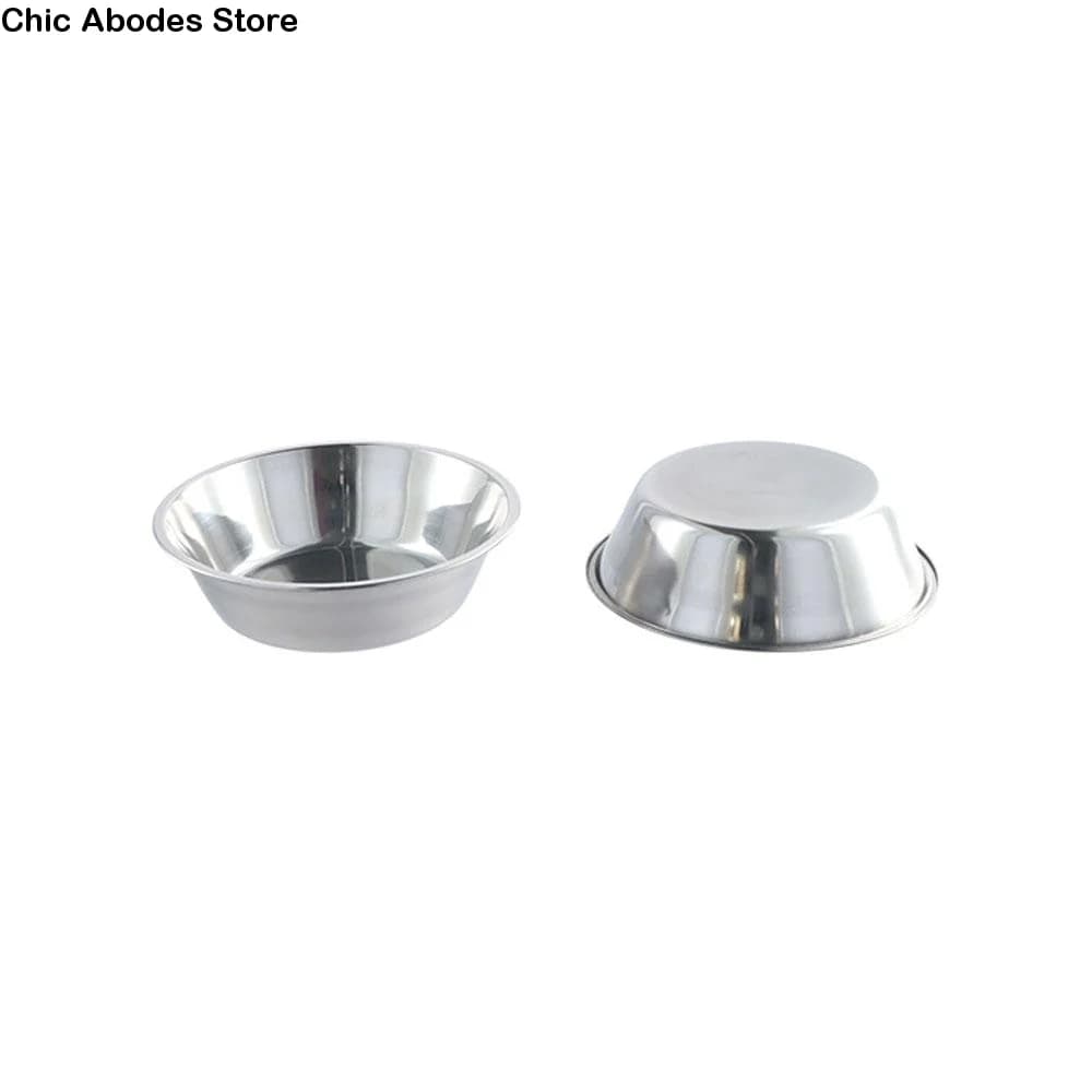 Metal Feeder Bowl Large Capacity Dog Bowl Stainless Steel Non-rust Cat Feeder Silver Pet Food Container Kitten