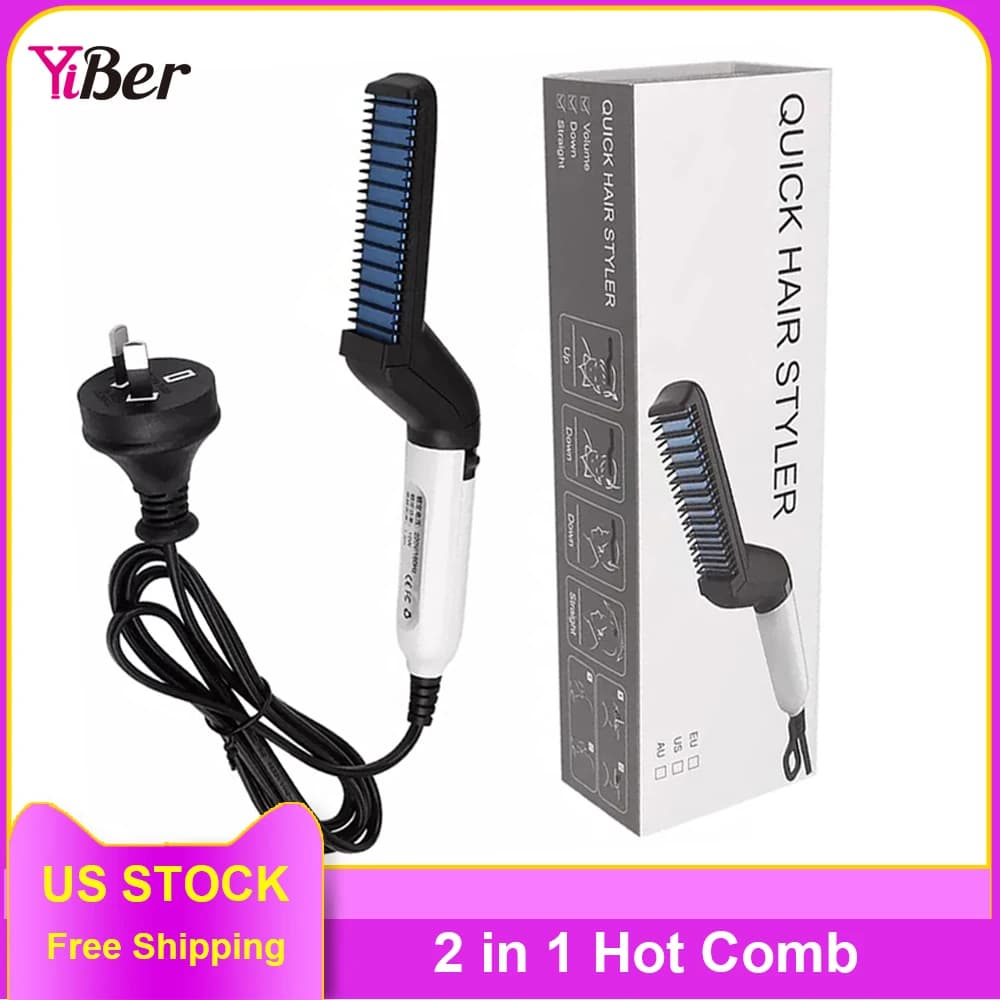 Multifunctional heater comb for men's beard care brush to straighten hair plate for hair plate for home use Quick Hair & Beard Styler