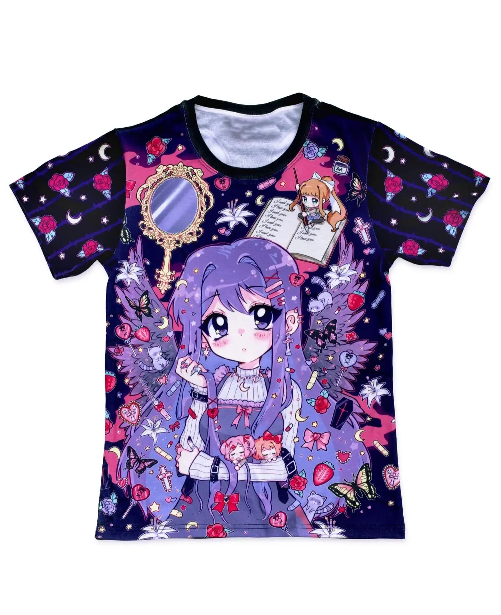 2026 New Fashion Gothic Style Cute Girl 3D Printed T-Shirt Breathable, Quick-Drying, Casual Oversized Role-Playing Costume (Y2K)