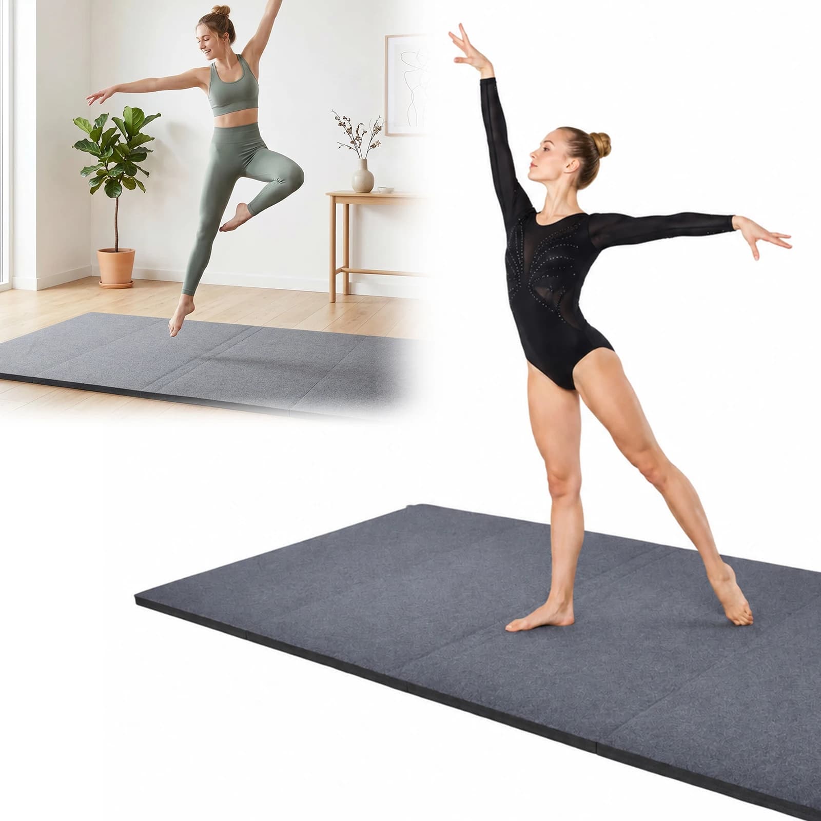 Gymnastic Mats for Tumbling 4 cm Thick Floor Gym Pad Rollout Gymnastic Mats for Home Workouts Practice Studio Yoga Pilates Martial Arts Aerobics Fitness