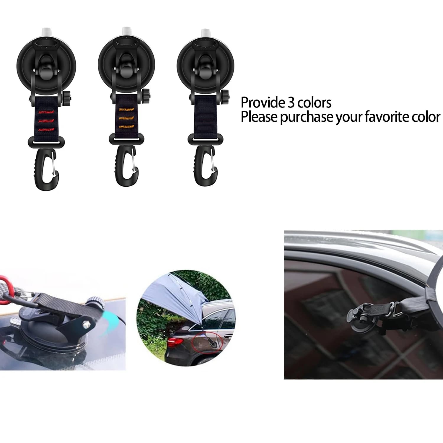 Orange/Red/Black 4PCSTent Suction Cups Buckle Side Round/Triangular Awning Anchors Outdoor Camping Tent Anchor Securing Hook