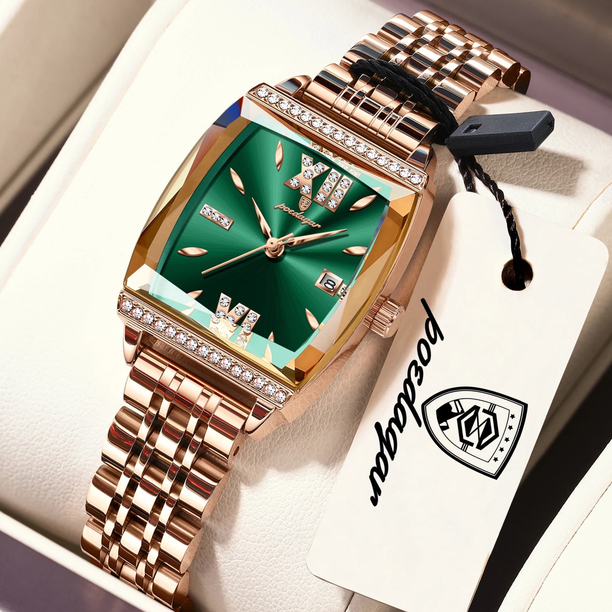 POEDAGAR Orologio da Donna Originale alla Moda, Impermeabile con Data, Elegante Orologio da Polso in Acciaio Inossidabile, Casual al Quarzo