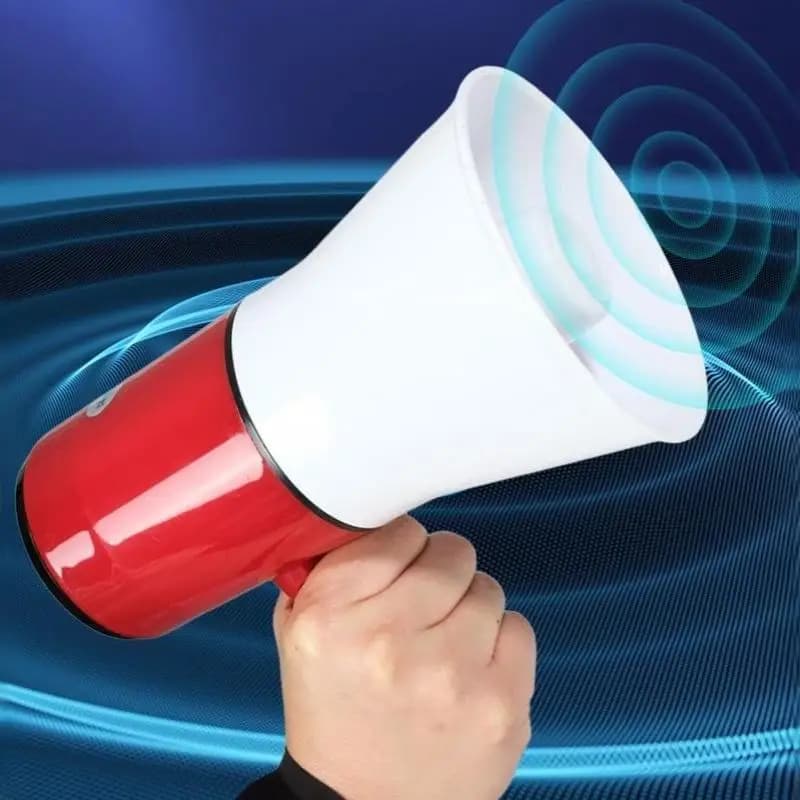 Adjustable Volume Portable Megaphone Foldable Handle Handheld: Sound Amplifier Penetration Bullhorn Speaker