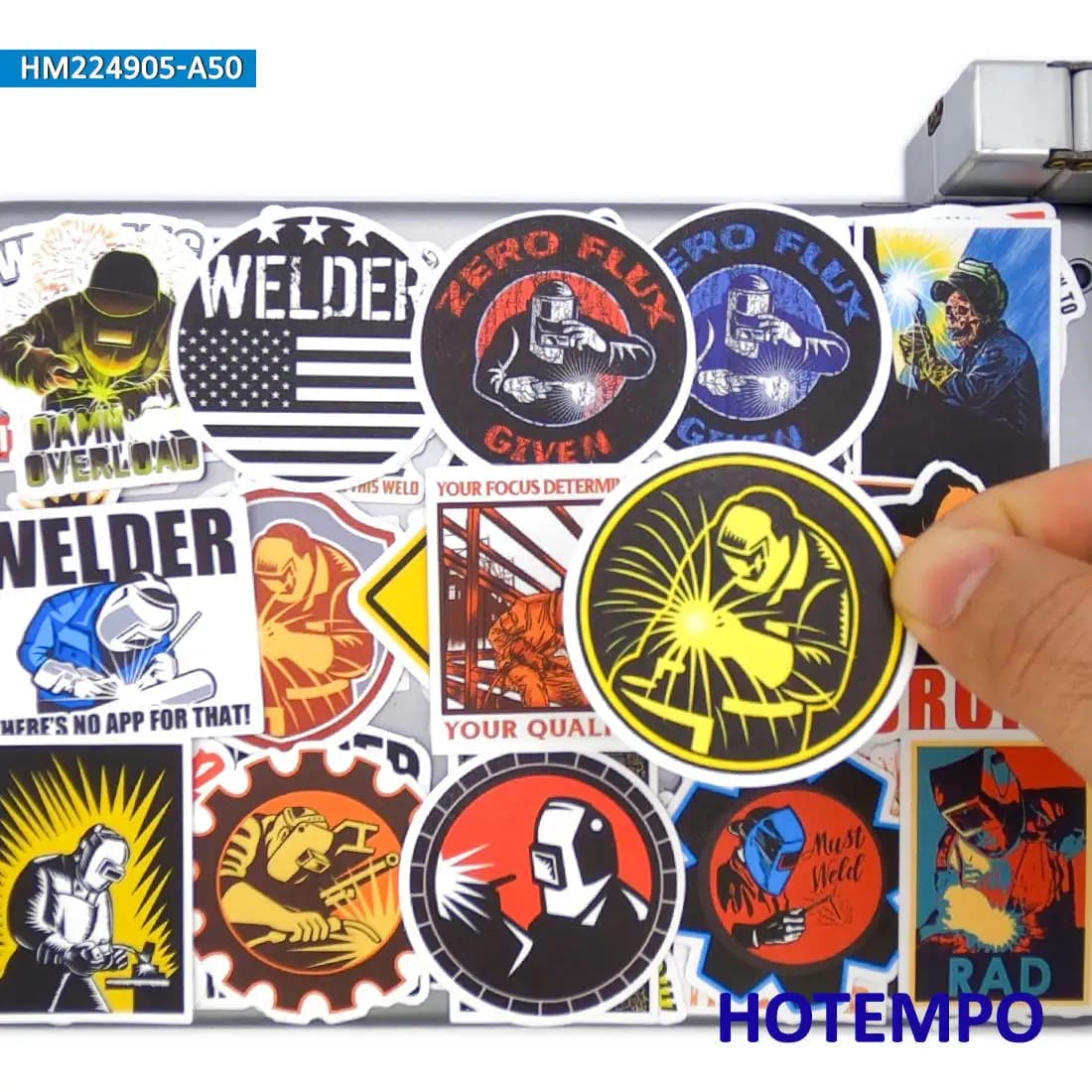 20/30/50 pieces, Welding Decalcomanie, Funny Welder Model, Retro Stickers, for luggage, motorcycle, bike, car, phone, laptop, guitar, adhesive helmets