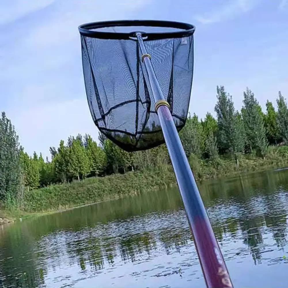 Nuova rete da pesca in tessuto nano mesh Testa nera che approfondisce la pesca Guadino da pesca Rete pieghevole anti-gancio
