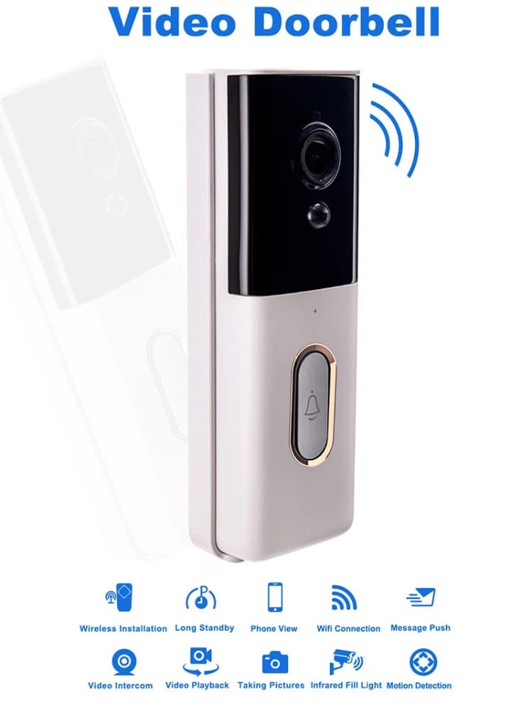 Campanello Telecamera Wifi Rilevazione movimento Avviso in tempo reale Campanello per porta Citofono Video Batteria 21700mAh Campanelli wireless impermeabili