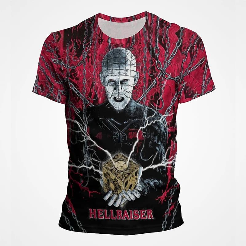 Film horror Hellraiser T-shirt stampate in 3D Uomo Donna Moda casual T-shirt a maniche corte oversize T-shirt maschili Top Abbigliamento uomo