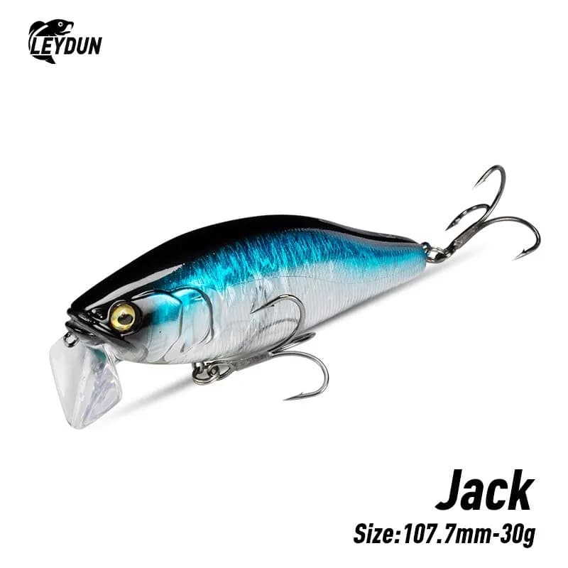 I-JACK Minnow Esche da pesca 107,7mm 30g Nuoto galleggiante Esche dure di alta qualità Sistema di rumore Wobblers per luccio spigola