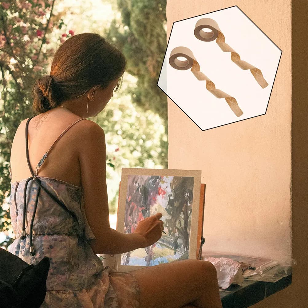 3 Rotoli di Nastro Adesivo Attivabile con Acqua per Pittura ad Acquerello, Montaggio Artistico, Cornici, Supporto per Tele, Decorazione Cornici, Facile da Strappare