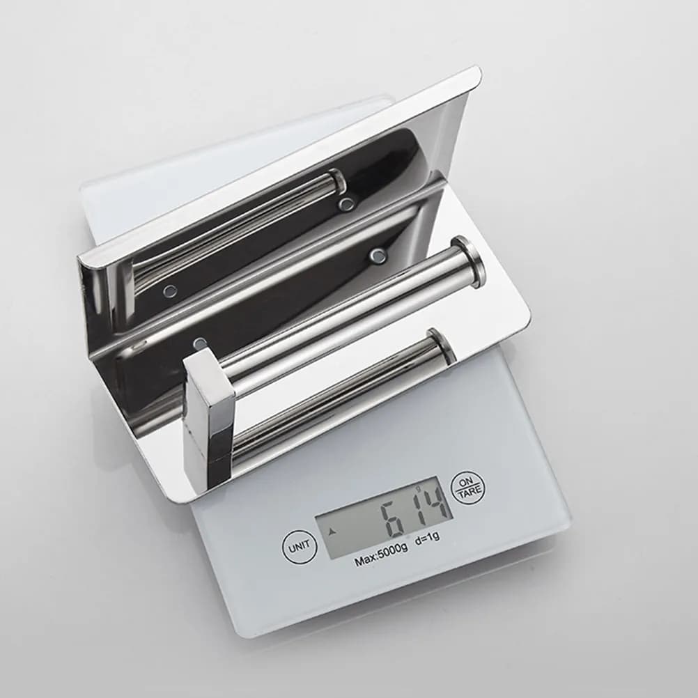Portarotolo da parete in acciaio inossidabile, senza foratura, con porta cellulare, organizer per bagno