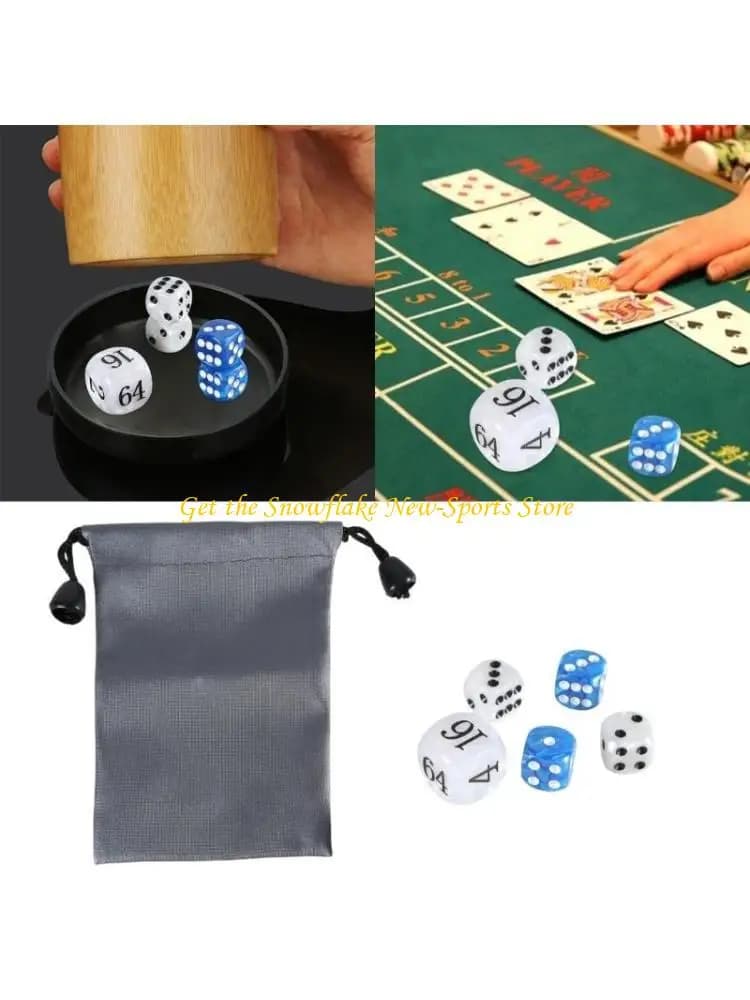 E56D Acrylic Backgammon Pearls Dices Set 22mm Doubling Cube and Four 16mm Dices Set