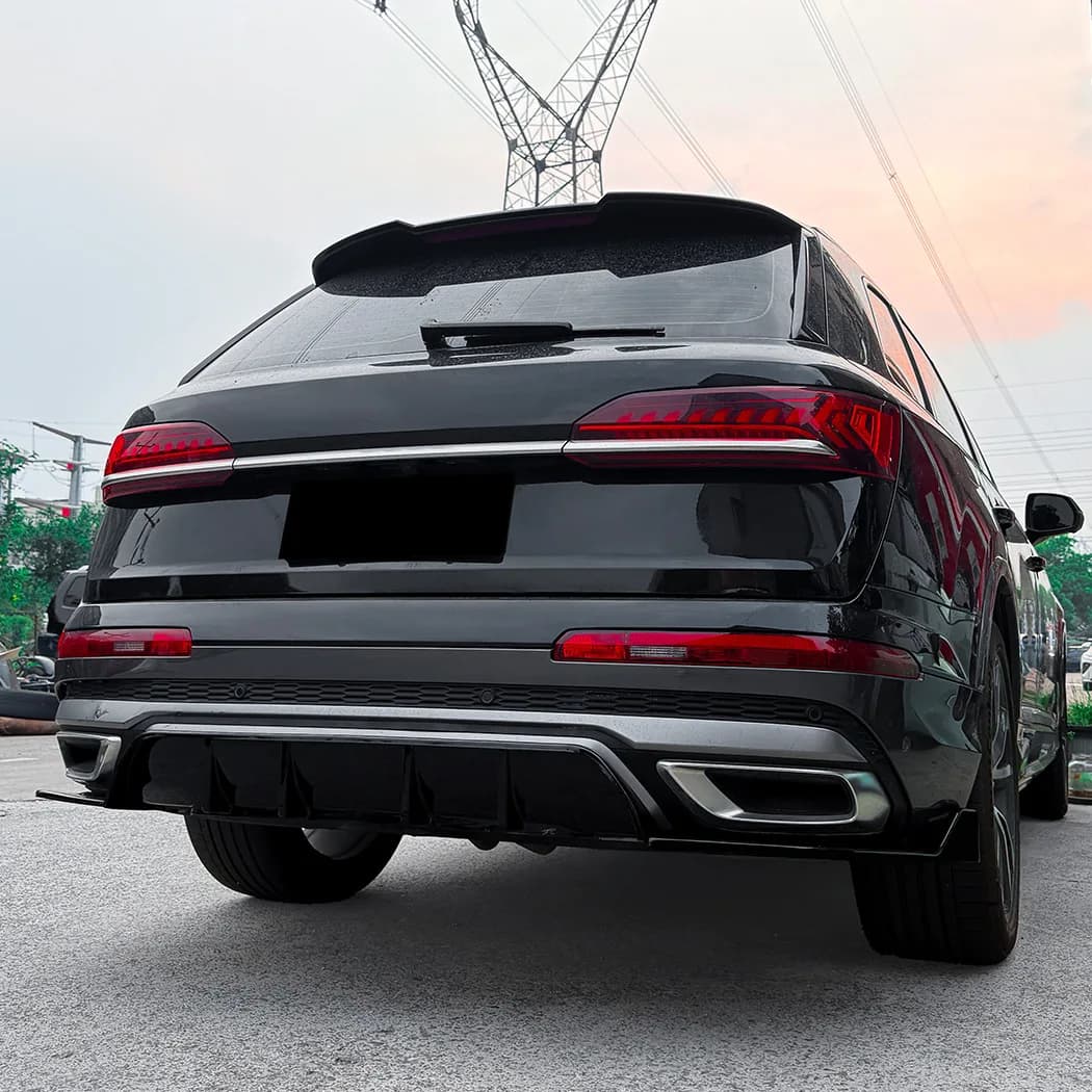 2020 2021 2022 2023 Car Rear Bumper Lip Diffuser Splitter Lower Protector Exterior Modification Accessories For Audi Q7 Sline 4M