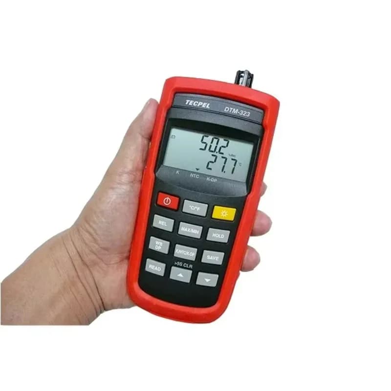 2025/TECPEL DTM-323 Termometro e igrometro portatile, punto di rugiada, temperatura bulbo secco/umido