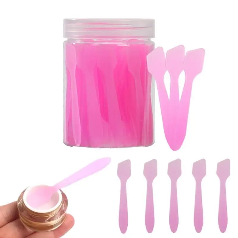 50/100 Pezzi Spatole Cosmetiche, Cucchiai per Crema Viso, Maschera e Fango, Strumenti di Bellezza Fai-da-Te, Applicatori per Trucco Occhi e Viso