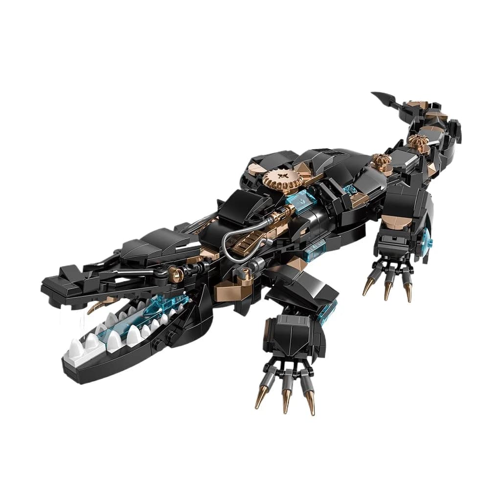 580 pz Blocchi Semi-meccanici Stile Punk Nero Oro Coccodrillo 3.6 Mini Granulare Puzzle Building Block Giocattoli