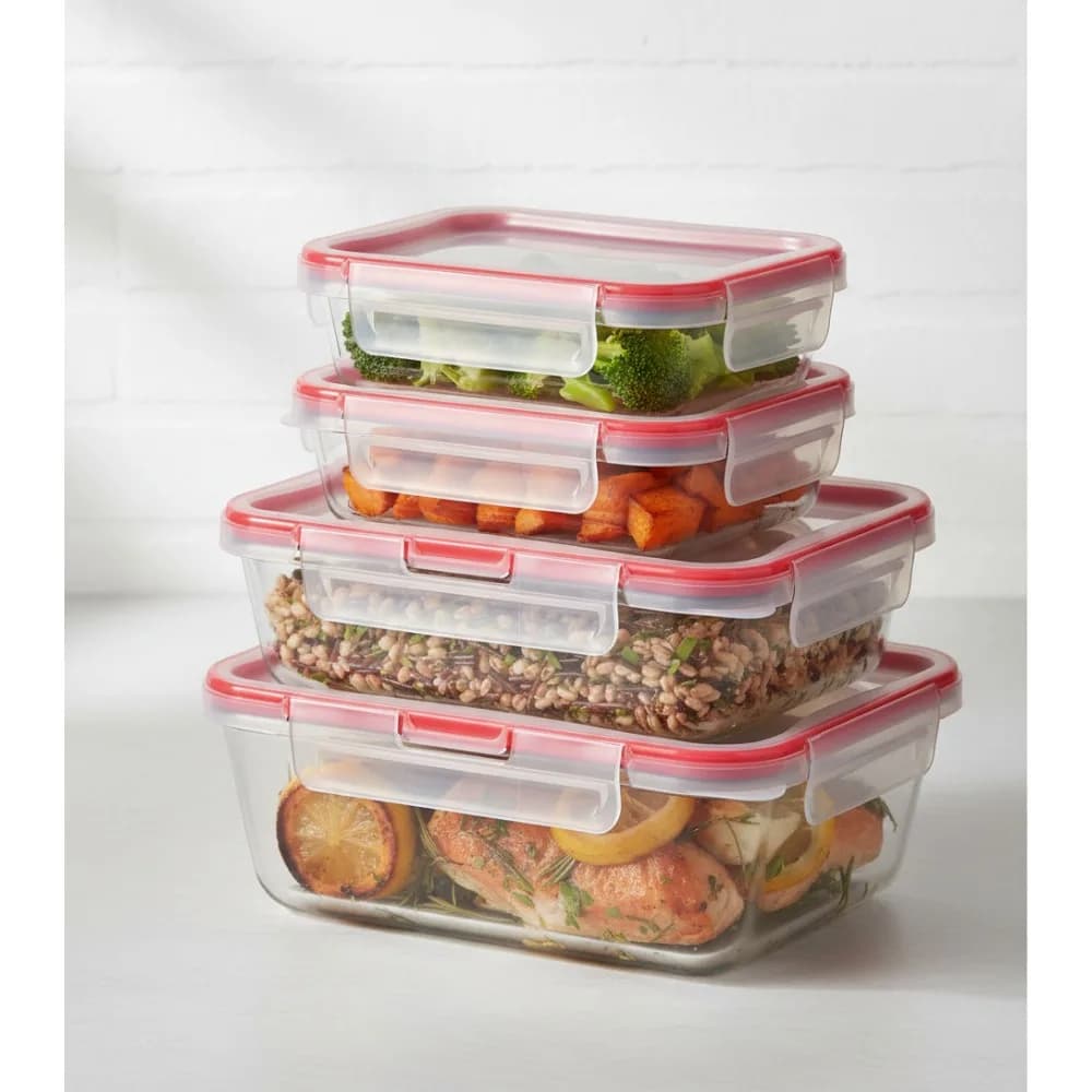 Set di contenitori per alimenti in vetro di dimensioni miste, coperchi ermetici a tenuta stagna senza BPA, organizer da cucina per la preparazione dei pasti