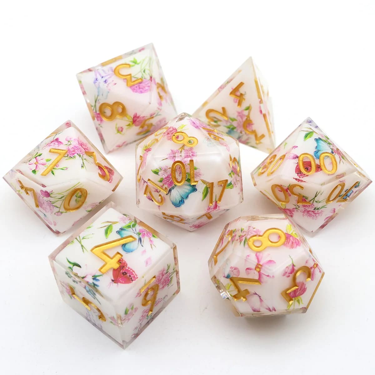 Sharp Edge dadi poliedrici RPG dadi 7 pezzi Set gioco di ruolo gioco da tavolo resina DND dadi Set DND regalo per tavola Games-L20