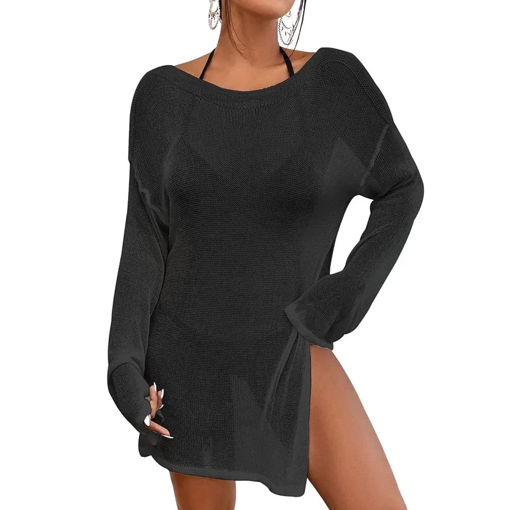 Copricostume da bagno all'uncinetto per donna Copricostume trasparente Copricostume da bagno lavorato a maglia Bikini Abiti da vacanza al mare