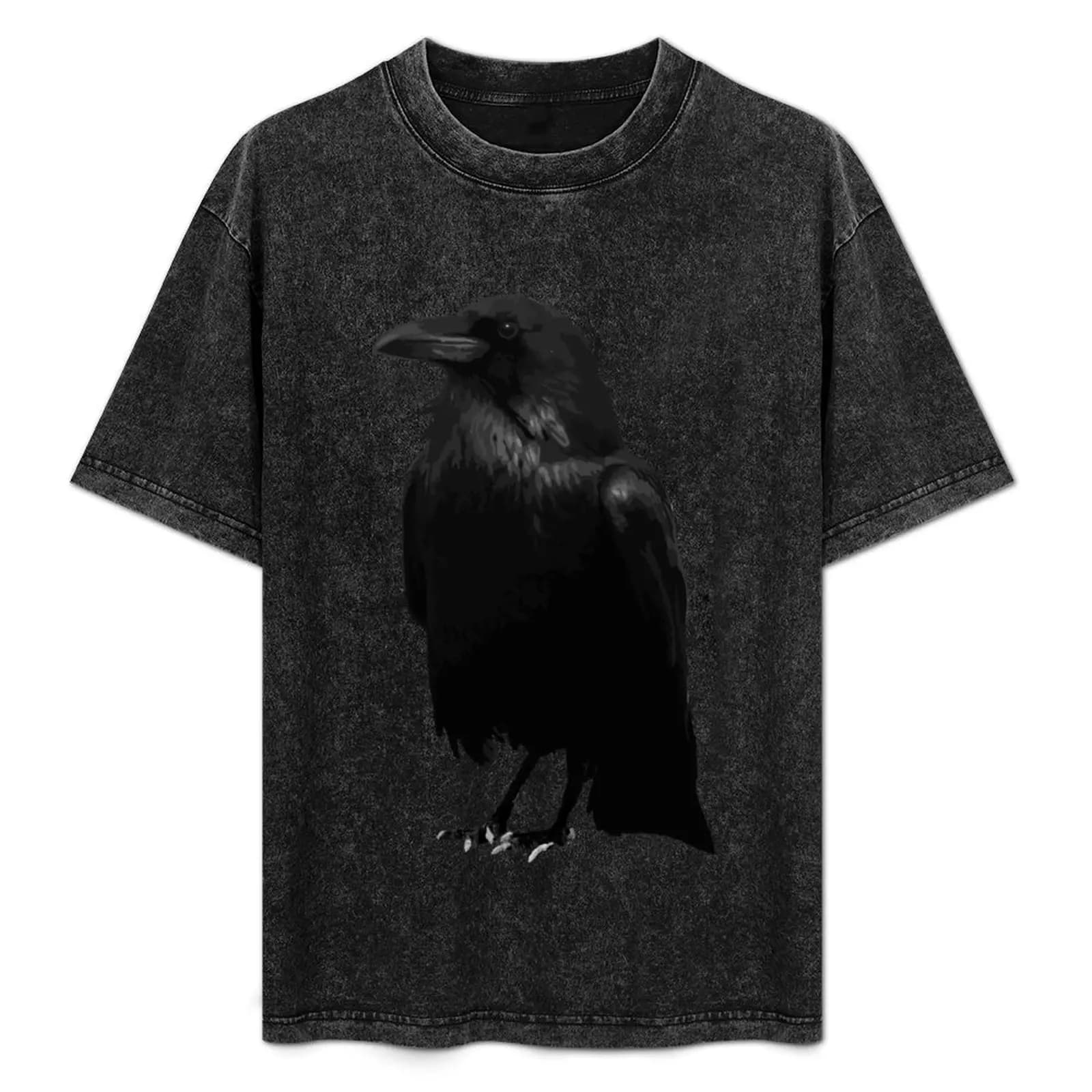 Crow T-Shirt Large Size Basic Casual T-Shirt