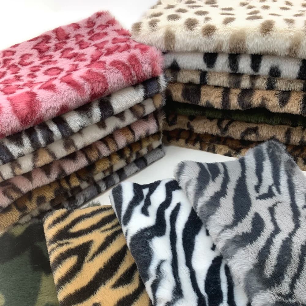 Tessuto in pelliccia sintetica vintage leopardata e tigrata 25*45 cm per artigianato fatto a mano, abbigliamento, borse, accessori per capelli, materiali per quilting fai da te